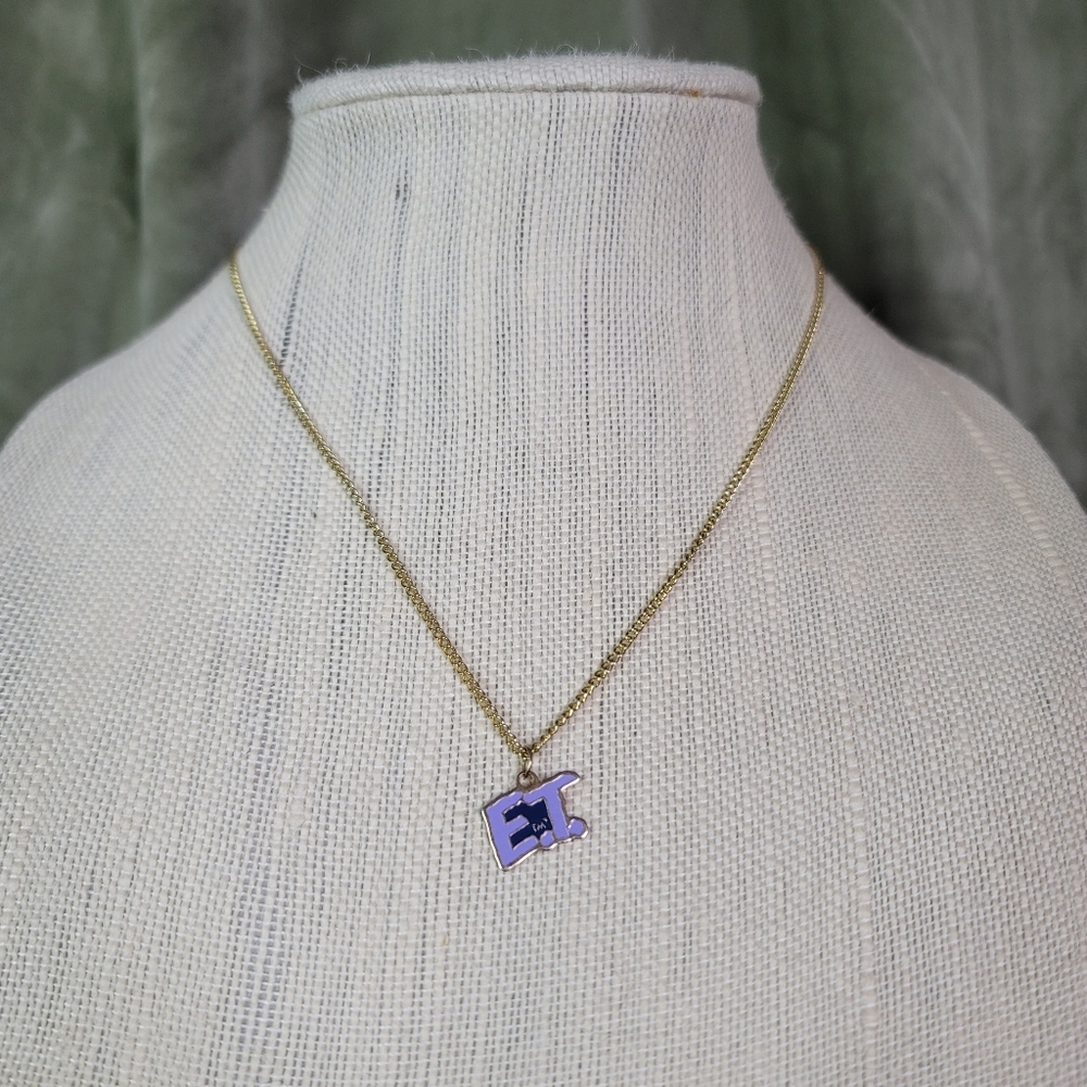 Vintage 1980s Kidcore Nostalgia Indie Alt E.T Movie Pendant Charm Necklace